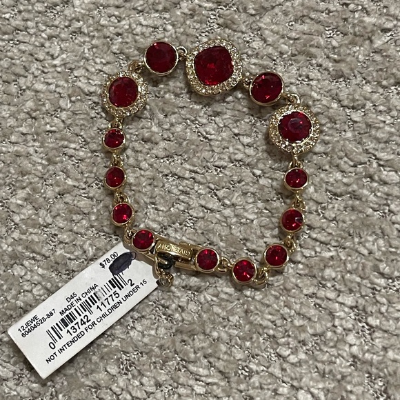 Givenchy Gold and Red Gemstone Bracelet - Picture 9 of 11